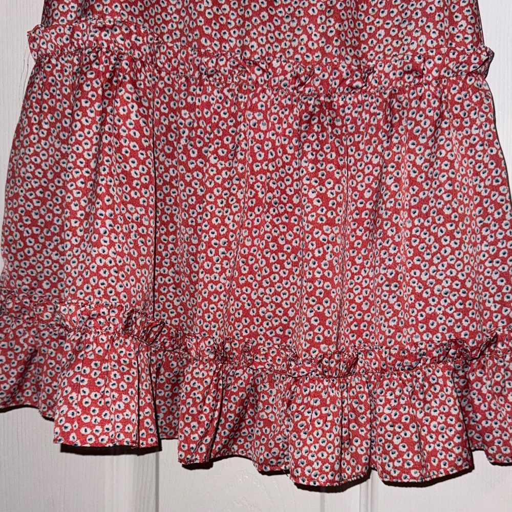 Dainty Jewells Red Floral Ruffle Tiered Dress - Picture 3 of 5